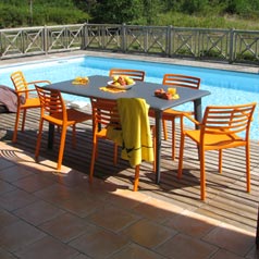 Salon resine 6 pl grisorange